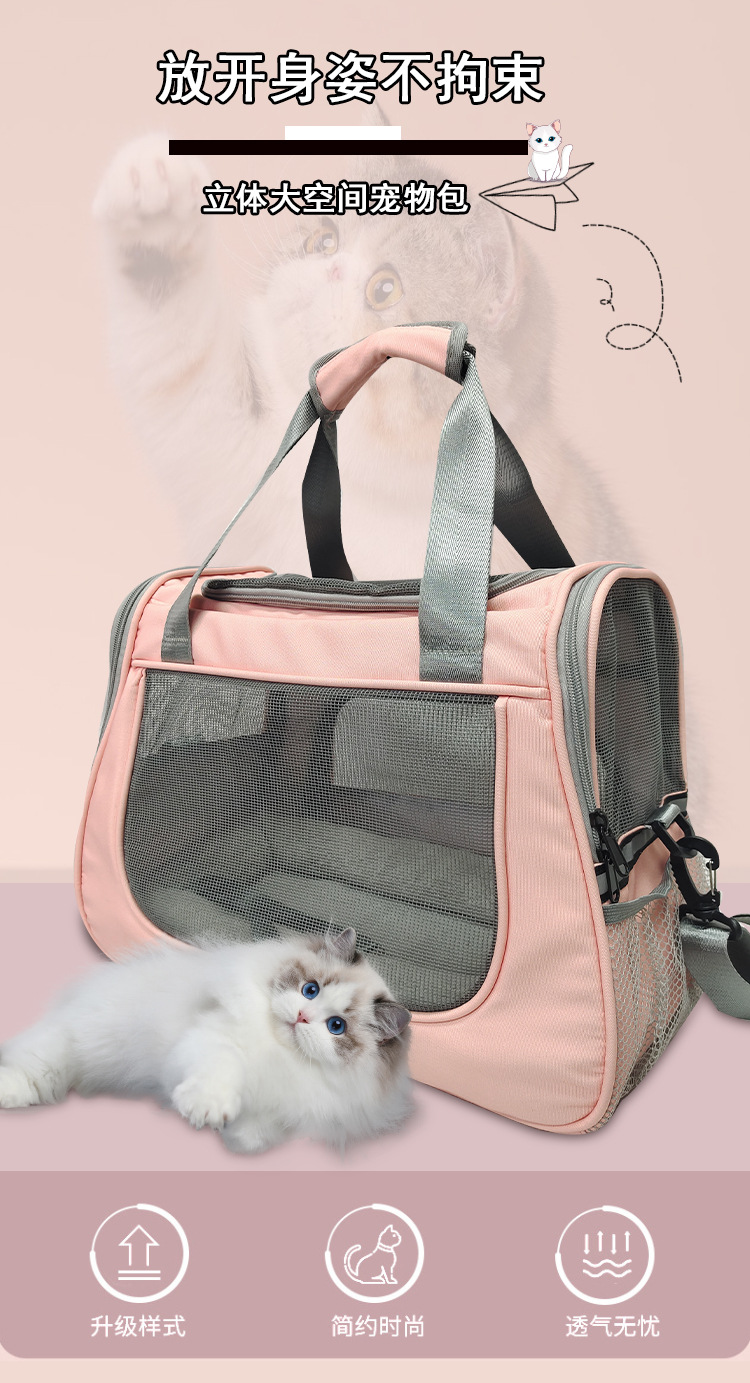 定制宠物透气猫包猫咪外出便携包猫背包猫笼狗狗斜挎包手提太空包(图1)