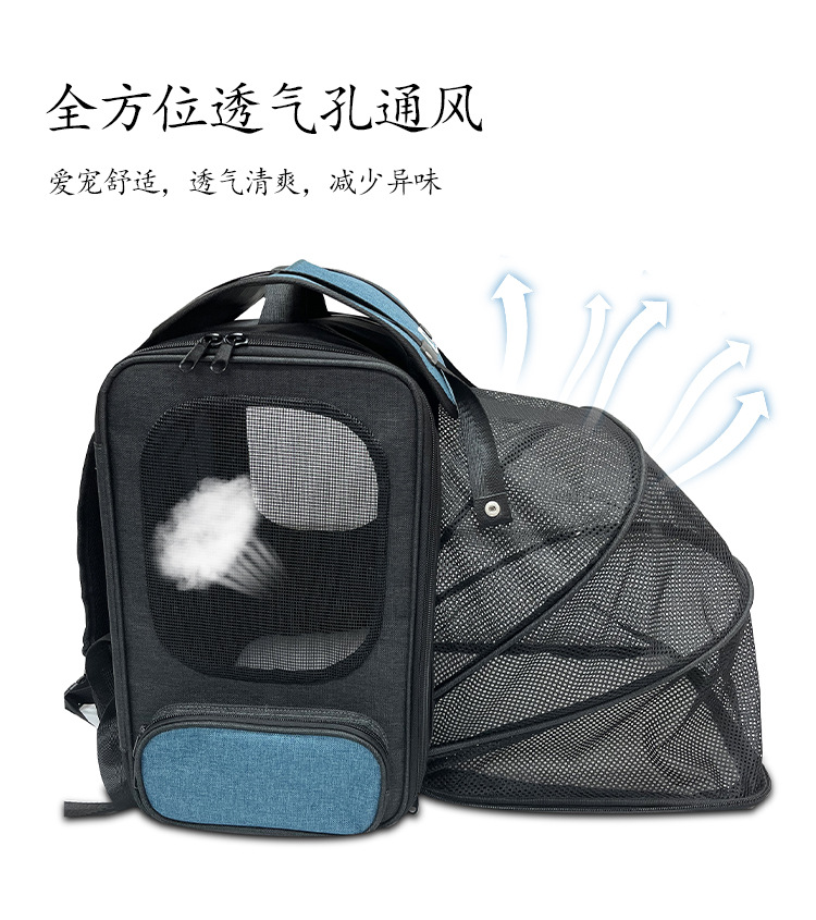 定制亚马逊爆款宠物包 可扩展猫包 外出便携包太空舱大容量双肩包(图9)