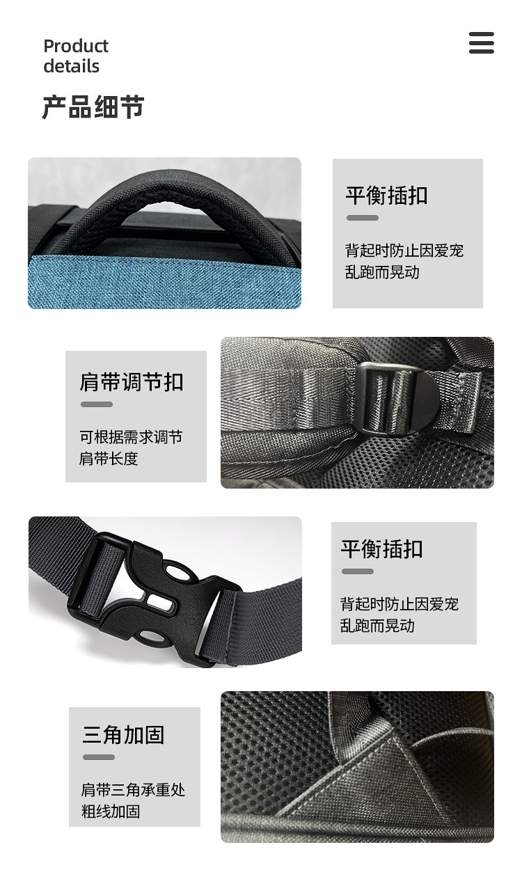 定制亚马逊爆款宠物包 可扩展猫包 外出便携包太空舱大容量双肩包(图11)