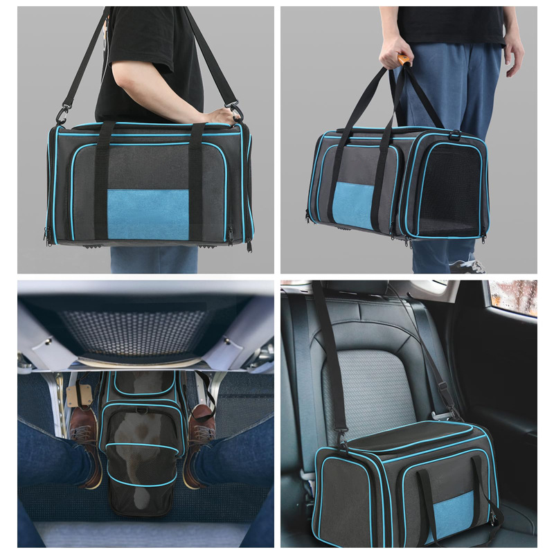 源头工厂定制猫包大容量外出手提包便携包扩展宠物包斜挎透气猫咪(图4)