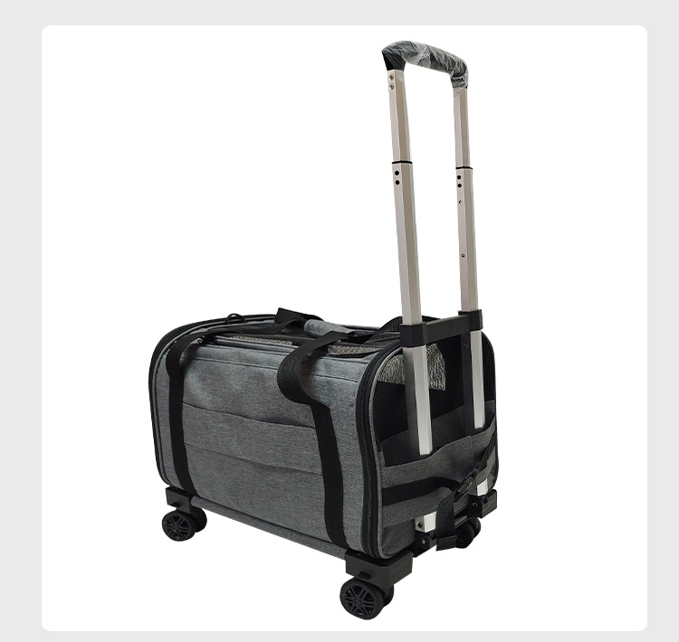 定制外出狗狗宠物包猫包拉杆可折叠猫咪宠物箱透气斜挎宠物拉杆箱(图8)