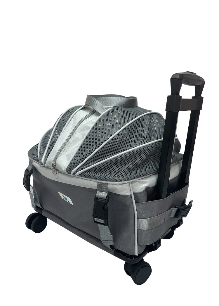 MJ定制宠物拉杆包狗狗外出行李箱可分离式摇篮拉杆包猫咪出行箱(图11)