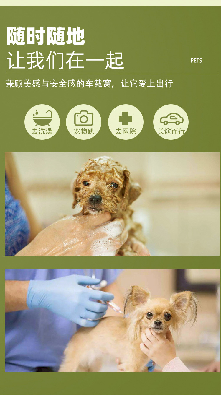 跨境新款宠物车载包外出宠物汽车安全座椅垫猫狗防脏车载宠物包(图5)